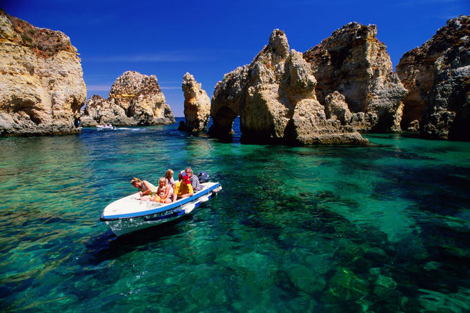 Boat in lagoon, Lagos coast.