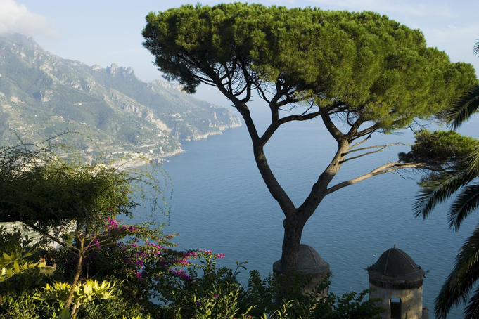 Gardens of Villa Rufolo on Amalfi Coast.