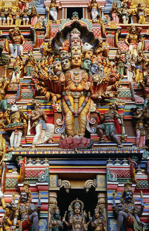 Highly decorated Sri Lankan Hindu temple or Kovils.