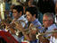 Brass band playing in Plaza de Armas.