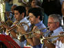 Brass band playing in Plaza de Armas.