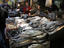 Fresh fish market inside Vega Central de Santiago.