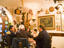 Dining room with decorated walls at Antica Trattoria don Peppino, Centro Storico.