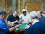 Playing cards at the Dominova Seat.