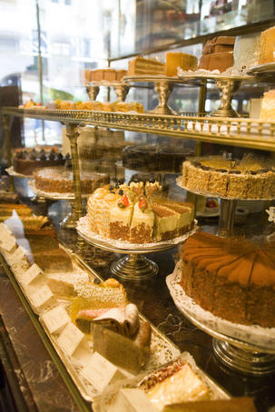 Layers of indulgence: the cake servery at Demel.