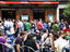 Crowds in front of Antigua Casa Angel Sierra on Plaza de Chueca.