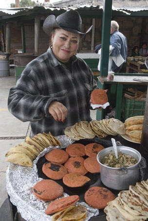 Food seller at train station.