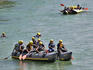 Rafting on the Isar River.