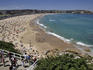 Overlooking Bondi Beach on a busy day.