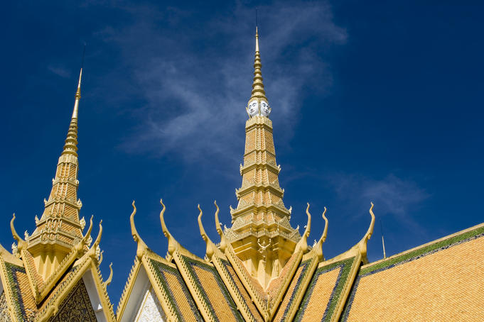Roof and tower detail on top of Throne Hall, Royal Palace complex.