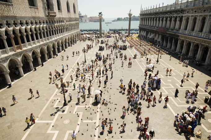 Piazzetta San Marco from terrace of Basilica di San Marco.