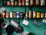 Kitchen shelves in museum at British Antarctic Survey Base A, Port Lockroy.