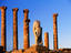 Columns and sculptures in Roman ruins, Sabratha (Sabrata).