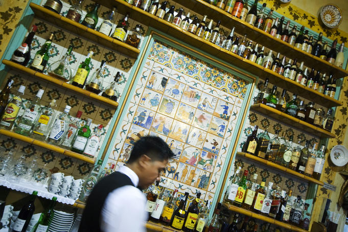 Interior detail of Els Quatre Gats Restaurant.