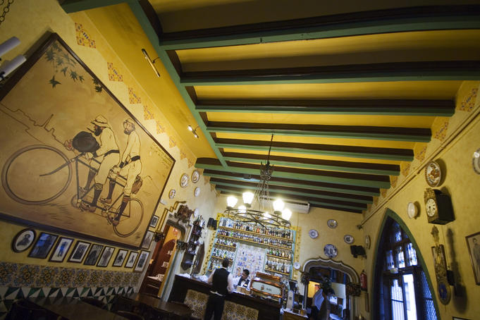 Interior detail of Els Quatre Gats Restaurant, Barcelona