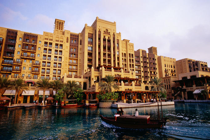 Ferry (abra) port outside Mina A'Salam Hotel at Madinat Jumeirah.