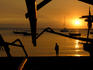Lombok Strait at sunset from Senggigi Beach.