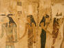 Ancient painting in tomb of Si Amun, mountain of the dead.