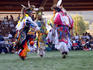 Adult men in team dancing, Kamloops Pow Wow.