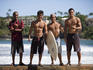 Hawaiian surfer dudes in Nawiliwili Beach Park.