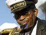 Saxophone player at New Orleans Mardi Gras, Jazz festival.