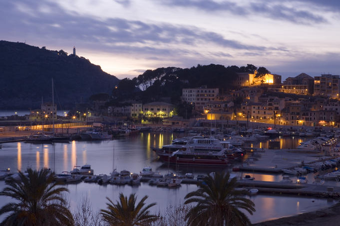 Port de Soller in the evening.