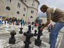 Open-air chess game beside Dom (cathedral).