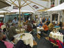 Cafe in front of Mozart's Geburtshaus (birthplace) on Universit