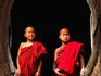 Young monks in window, Shwe Yaunghwe Kyaung temple.