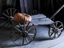 Pumpkin on antique wagon, King's Landing Historical Settlement.