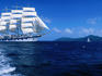 Royal Clipper under sail in the Caribbean.