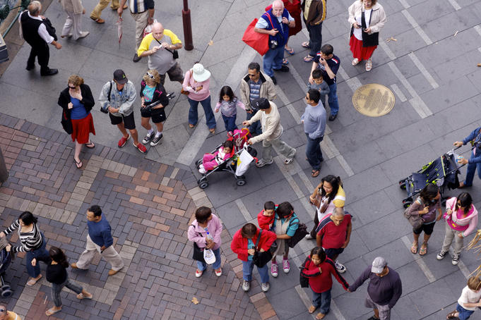 Pictures Of People Walking. Overhead of people walking