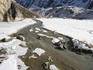 Small stream flowing beside lateral moraine of Upper Langtang Glacier.