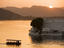 Sunset over Jagniwas Island on Lake Pichola.