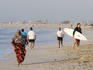 People walking along Russian Beach in Jumeirah.