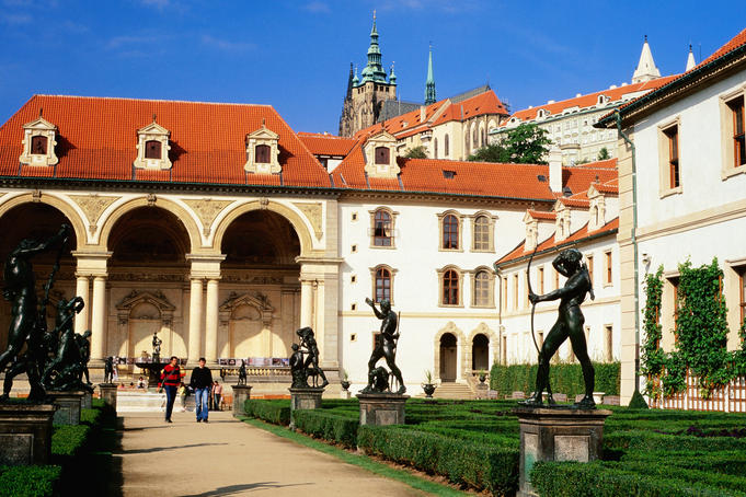 Baroque Valdstejnska Gardens and Prague Castle, Mala Strana.