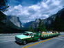 Tour bus on the Yosemite Valley floor - Yosemite National Park, California