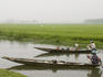 Boatmen fishing amongst rice paddies, near Thanh Toan covered bridge.