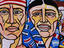 Detail of mural on wall in Little Havana.