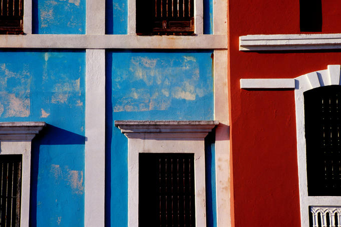 Building facades, Old San Juan.