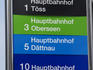 Colourful bus sign.