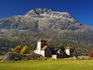 Neo-romantic Schloss Crap da Sass (castle) with Piz Albana in background, Silvaplana.