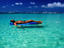 Floating on airbed, White Beach, Philippines