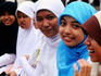 Portrait of girls near Mesjid Agung.