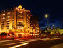 The Rex Hotel at dusk.