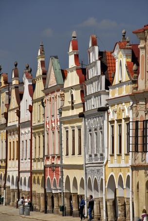 Historic house facades.