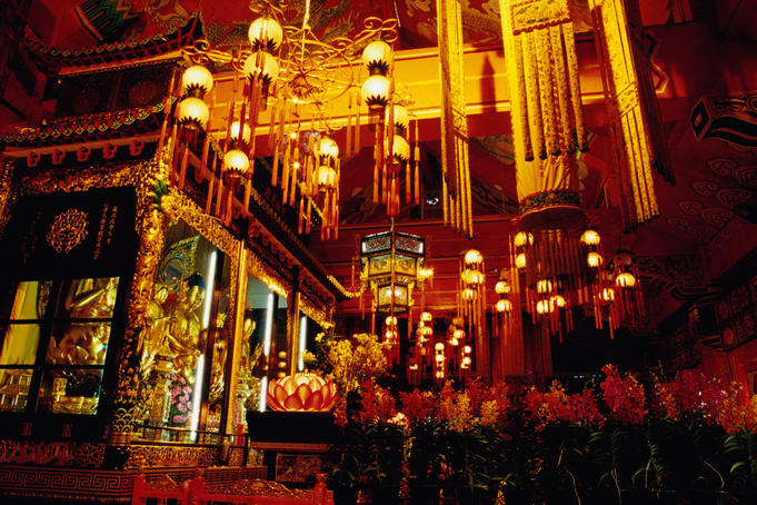 Interior of Po Lin Monastery.