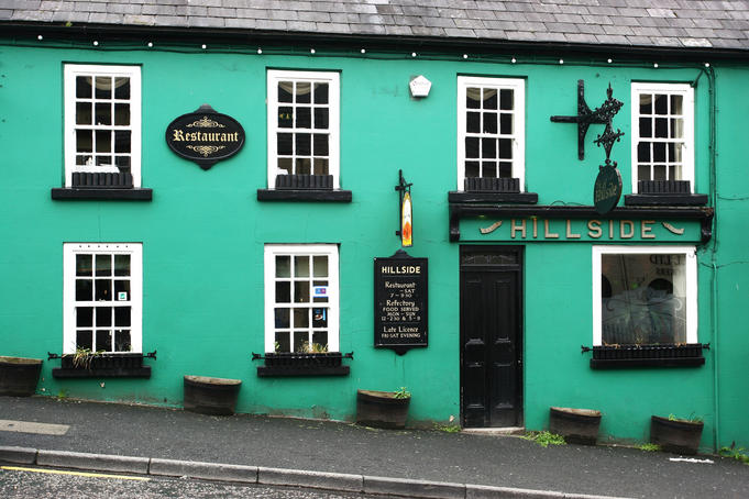 Exterior of Hillside Pub.