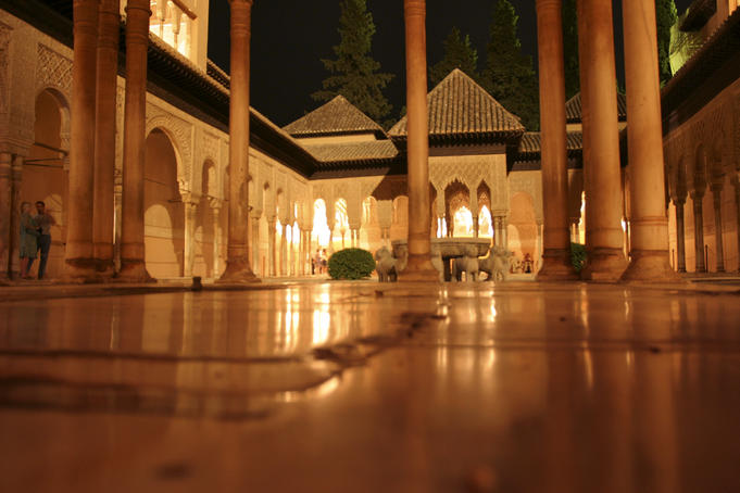 Patio of the Lions, on main plaza of the Alhambra.