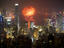 Fireworks over harbour, Hong Kong